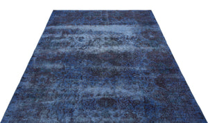 Blue Over Dyed Vintage Rug 5'7'' x 8'8'' ft 171 x 264 cm