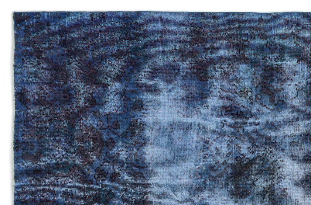 Blue Over Dyed Vintage Rug 5'7'' x 8'8'' ft 171 x 264 cm