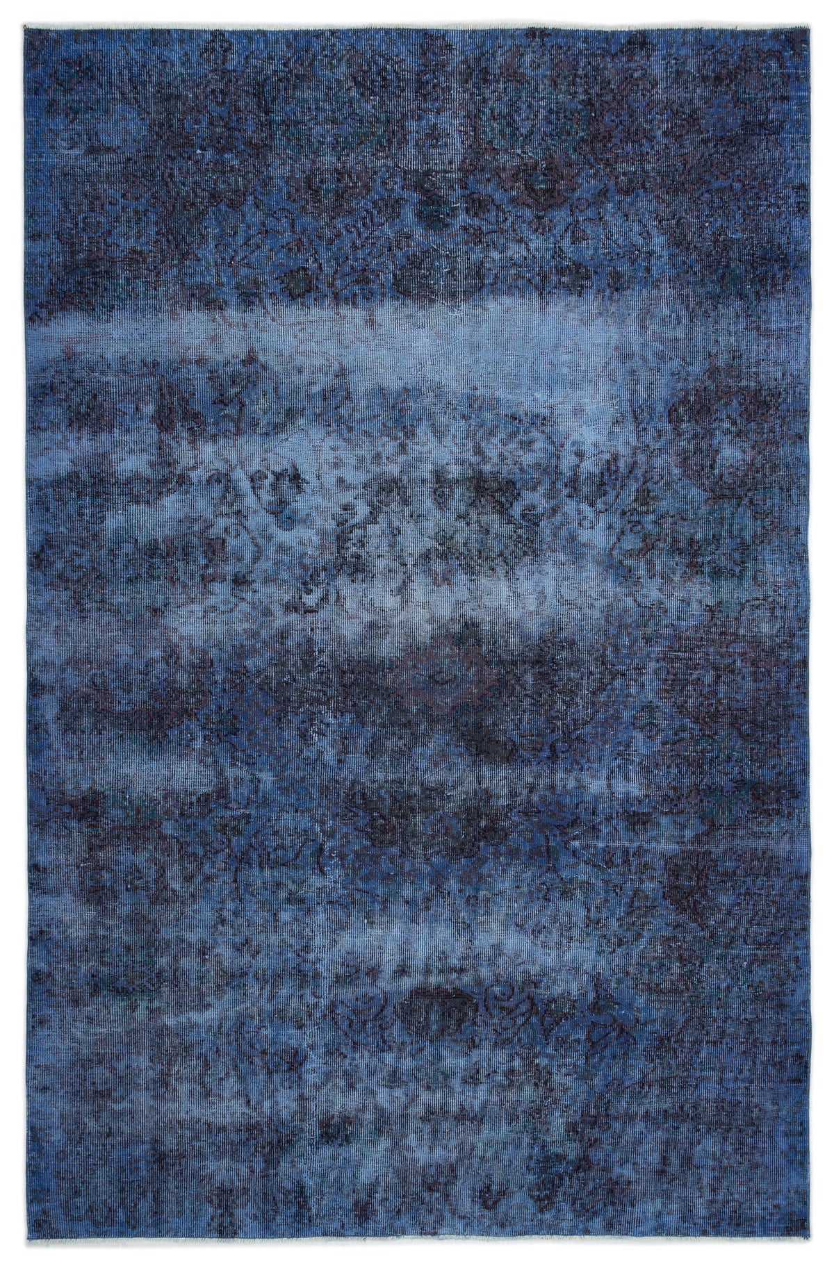 Blue Over Dyed Vintage Rug 5&#39;7&#39;&#39; x 8&#39;8&#39;&#39; ft 171 x 264 cm