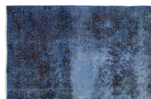 Blue Over Dyed Vintage Rug 5'7'' x 8'8'' ft 171 x 264 cm