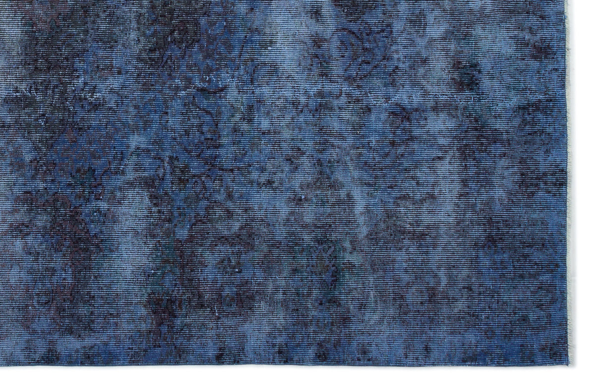 Blue Over Dyed Vintage Rug 5&#39;7&#39;&#39; x 8&#39;8&#39;&#39; ft 171 x 264 cm
