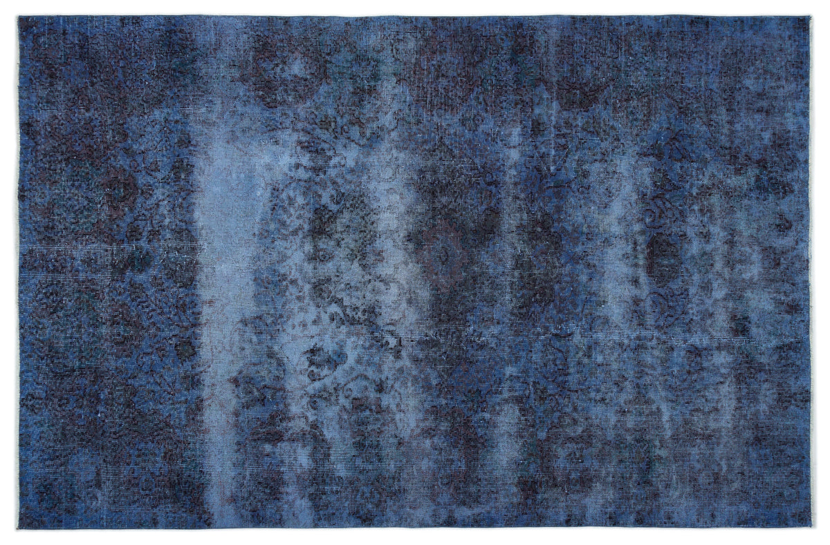 Blue Over Dyed Vintage Rug 5&#39;7&#39;&#39; x 8&#39;8&#39;&#39; ft 171 x 264 cm