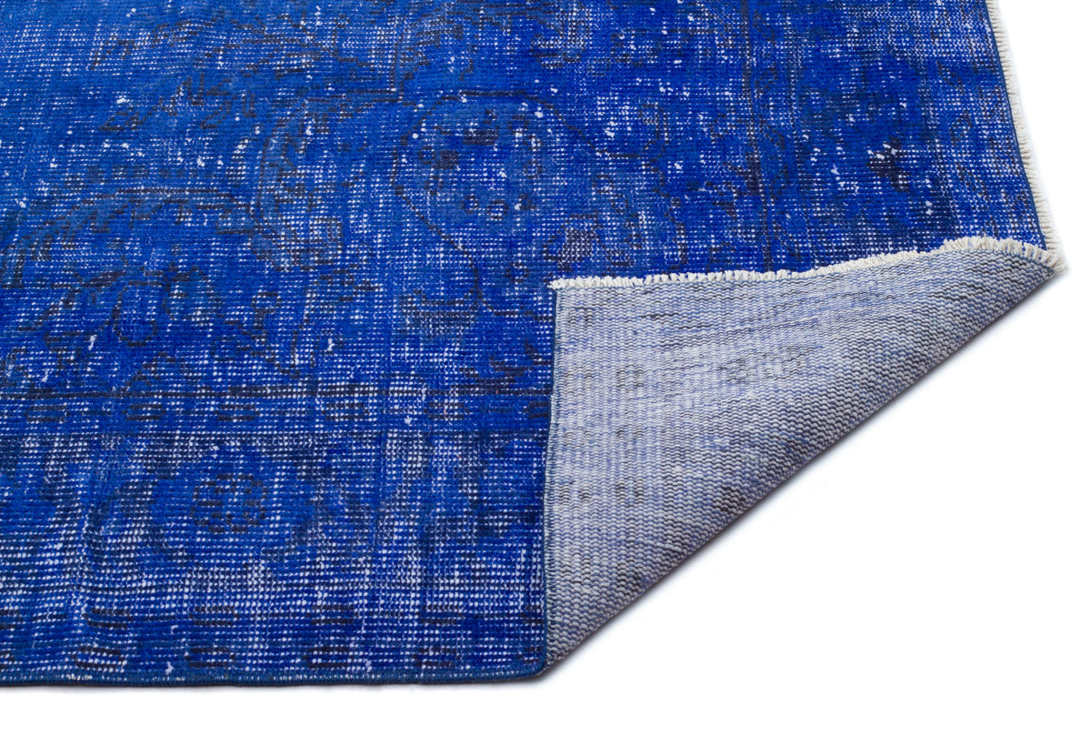 Blue Over Dyed Vintage Rug 5&#39;8&#39;&#39; x 9&#39;2&#39;&#39; ft 172 x 279 cm