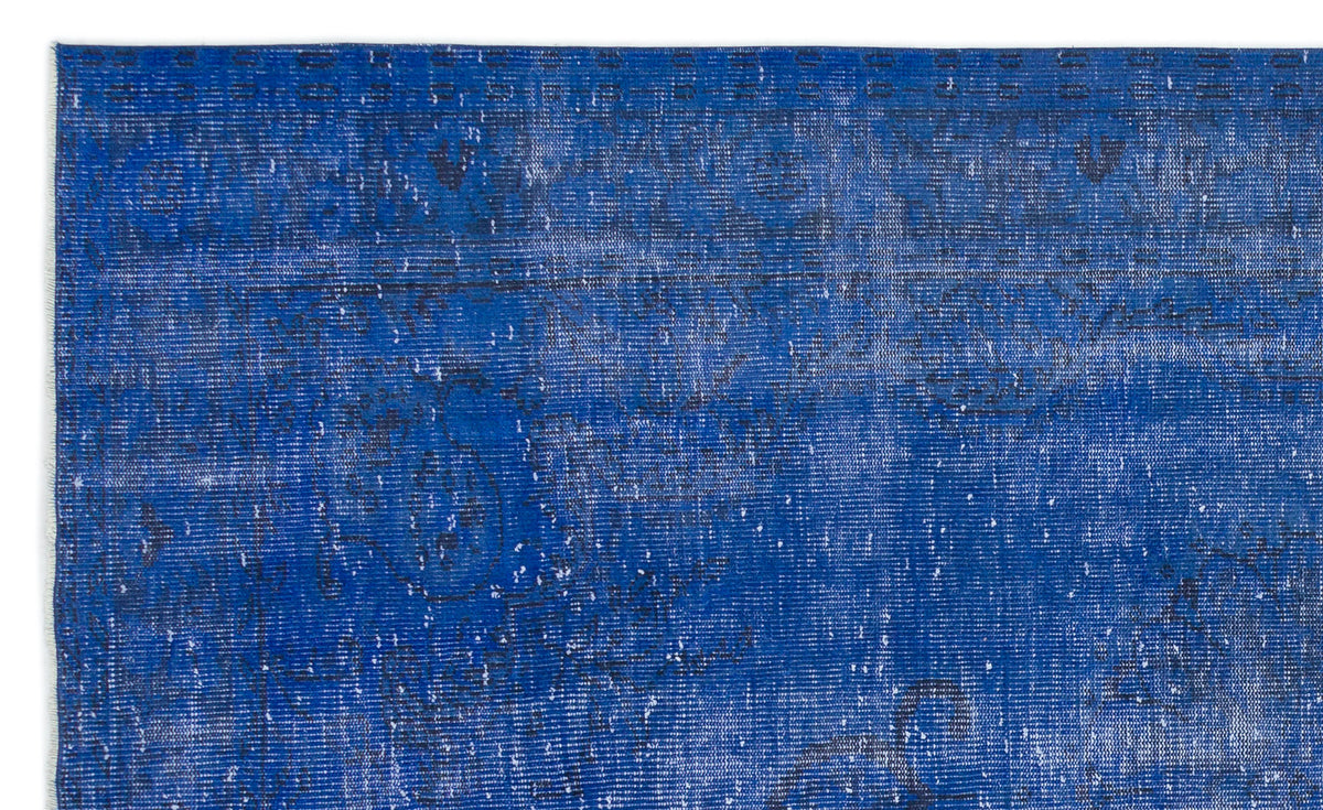 Blue Over Dyed Vintage Rug 5&#39;8&#39;&#39; x 9&#39;2&#39;&#39; ft 172 x 279 cm