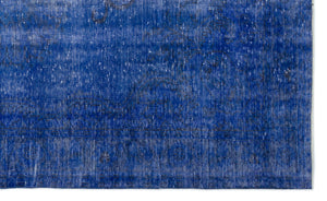 Blue Over Dyed Vintage Rug 5'8'' x 9'2'' ft 172 x 279 cm