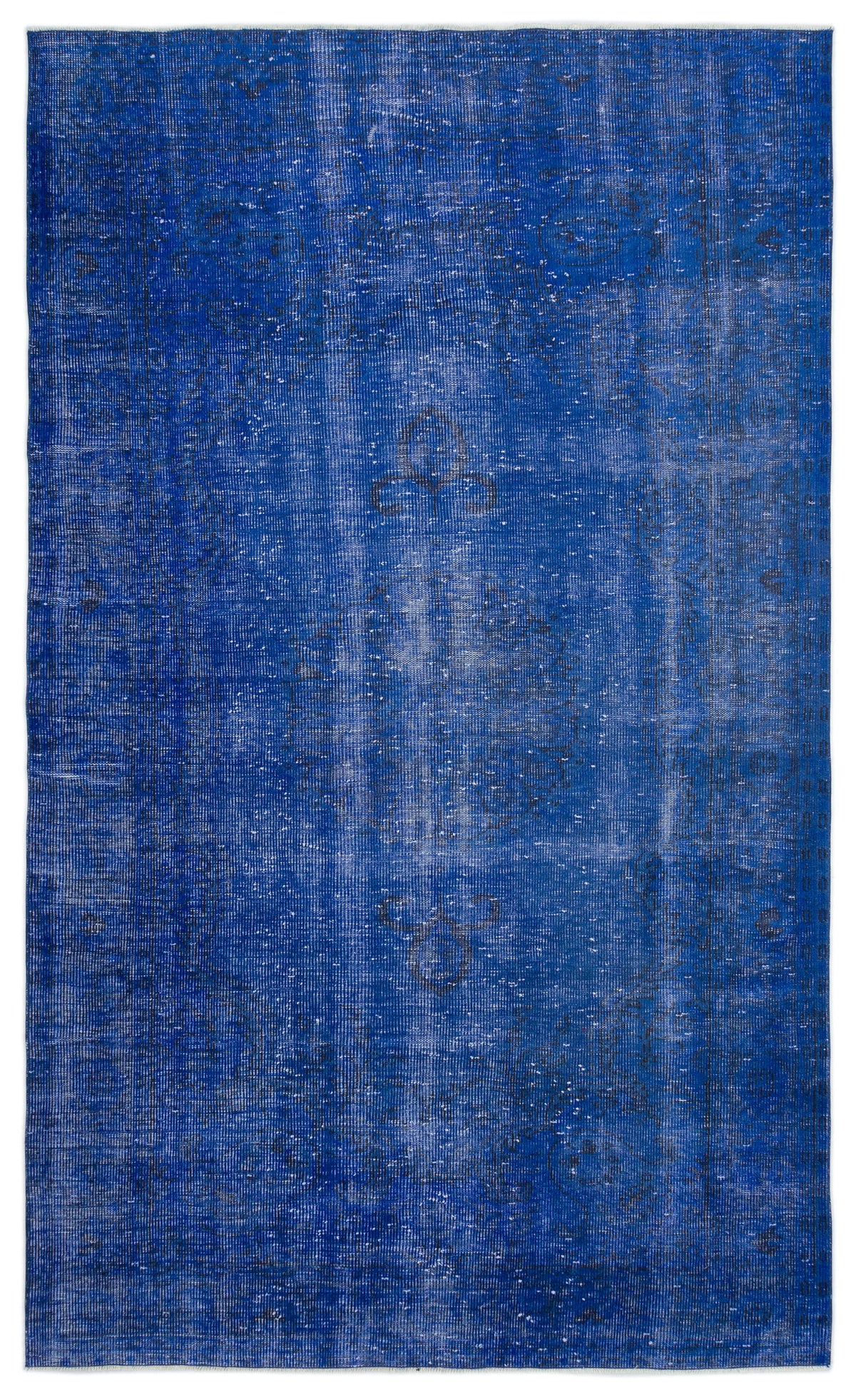 Blue Over Dyed Vintage Rug 5&#39;8&#39;&#39; x 9&#39;2&#39;&#39; ft 172 x 279 cm