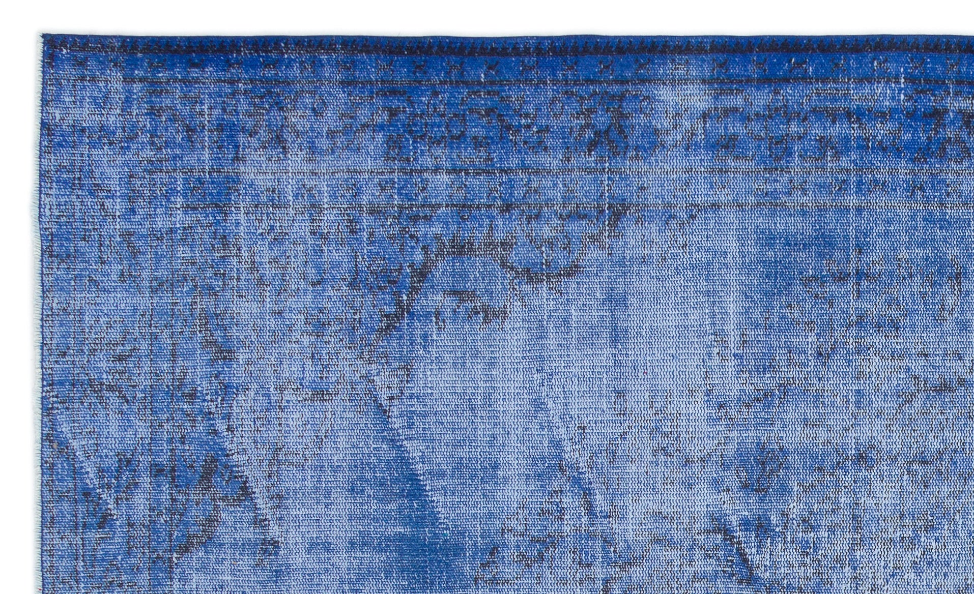 Blue Over Dyed Vintage Rug 5'4'' x 8'10'' ft 163 x 270 cm