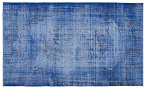 Blue Over Dyed Vintage Rug 5'4'' x 8'10'' ft 163 x 270 cm