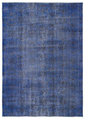 Blue Over Dyed Vintage Rug 6'10'' x 9'7'' ft 209 x 293 cm
