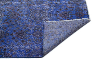 Blue Over Dyed Vintage Rug 6'10'' x 9'7'' ft 209 x 293 cm