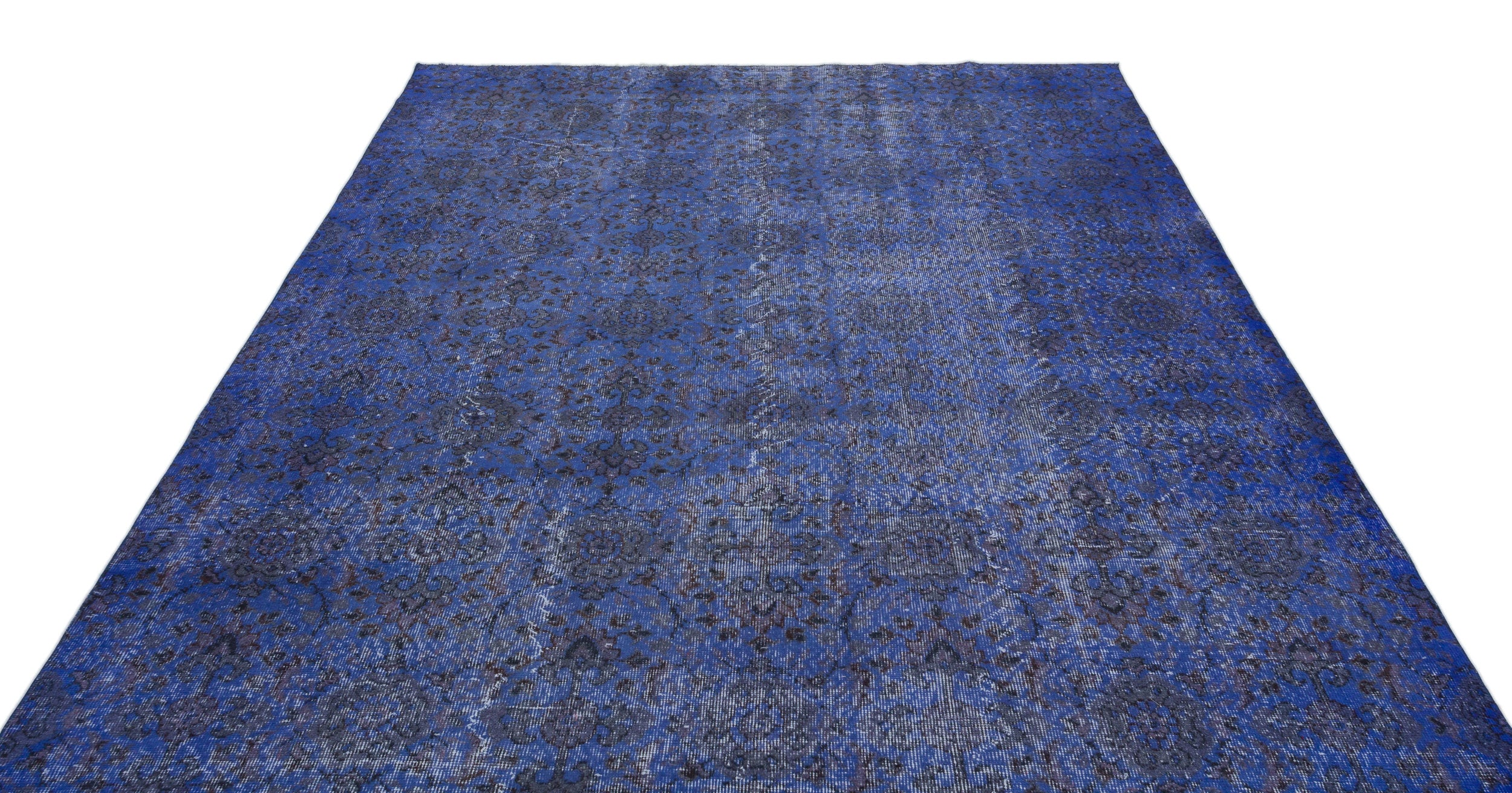 Blue Over Dyed Vintage Rug 6'10'' x 9'7'' ft 209 x 293 cm