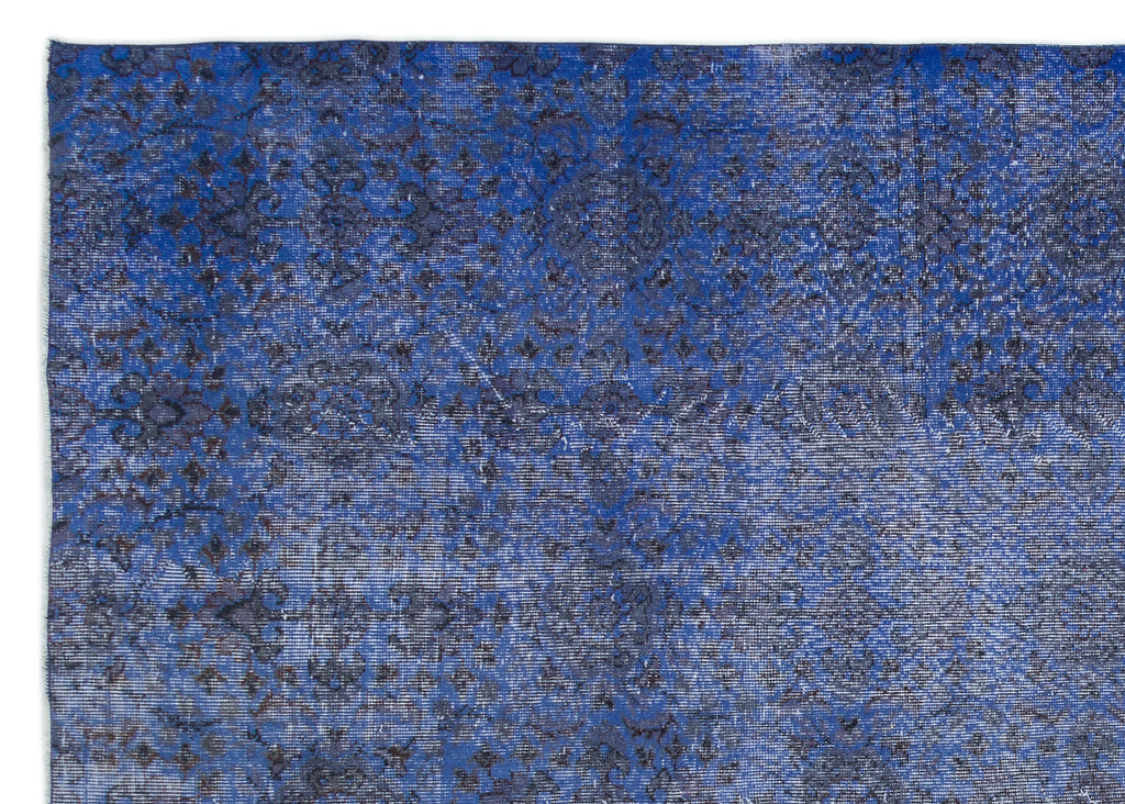 Blue Over Dyed Vintage Rug 6'10'' x 9'7'' ft 209 x 293 cm