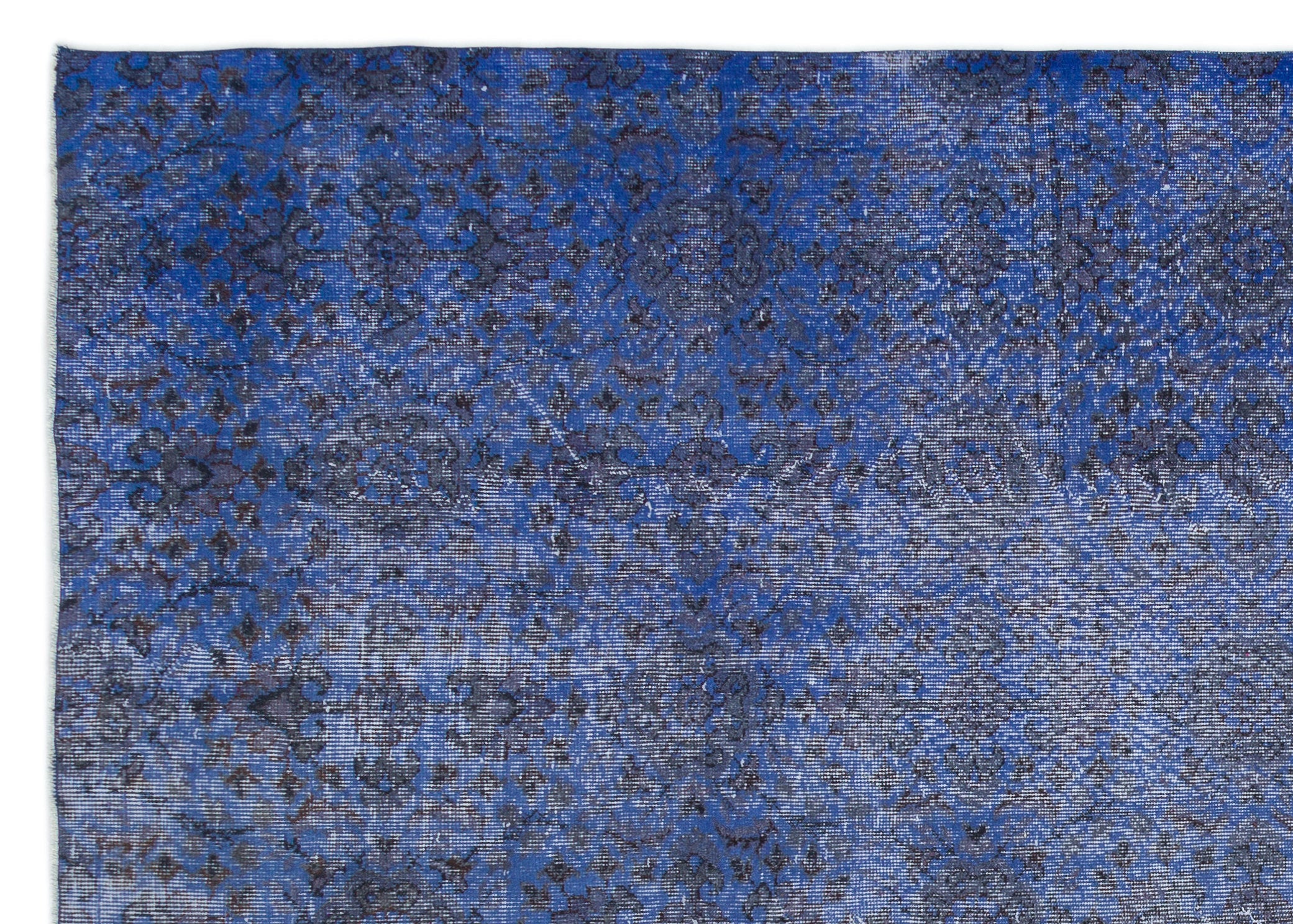 Blue Over Dyed Vintage Rug 6'10'' x 9'7'' ft 209 x 293 cm
