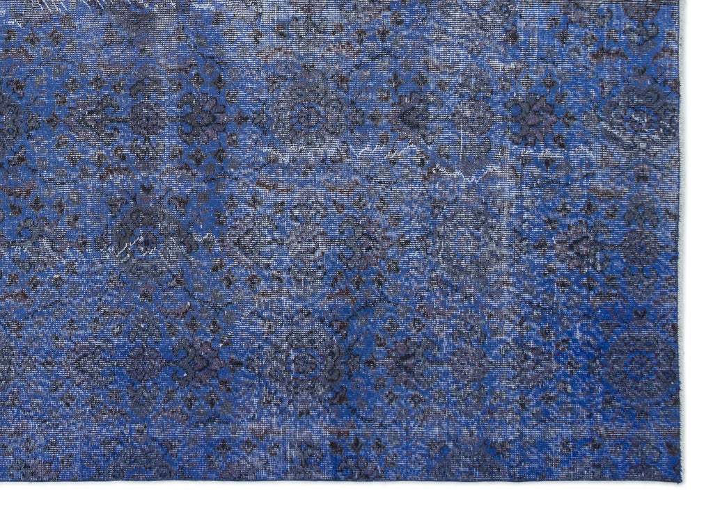 Blue Over Dyed Vintage Rug 6'10'' x 9'7'' ft 209 x 293 cm