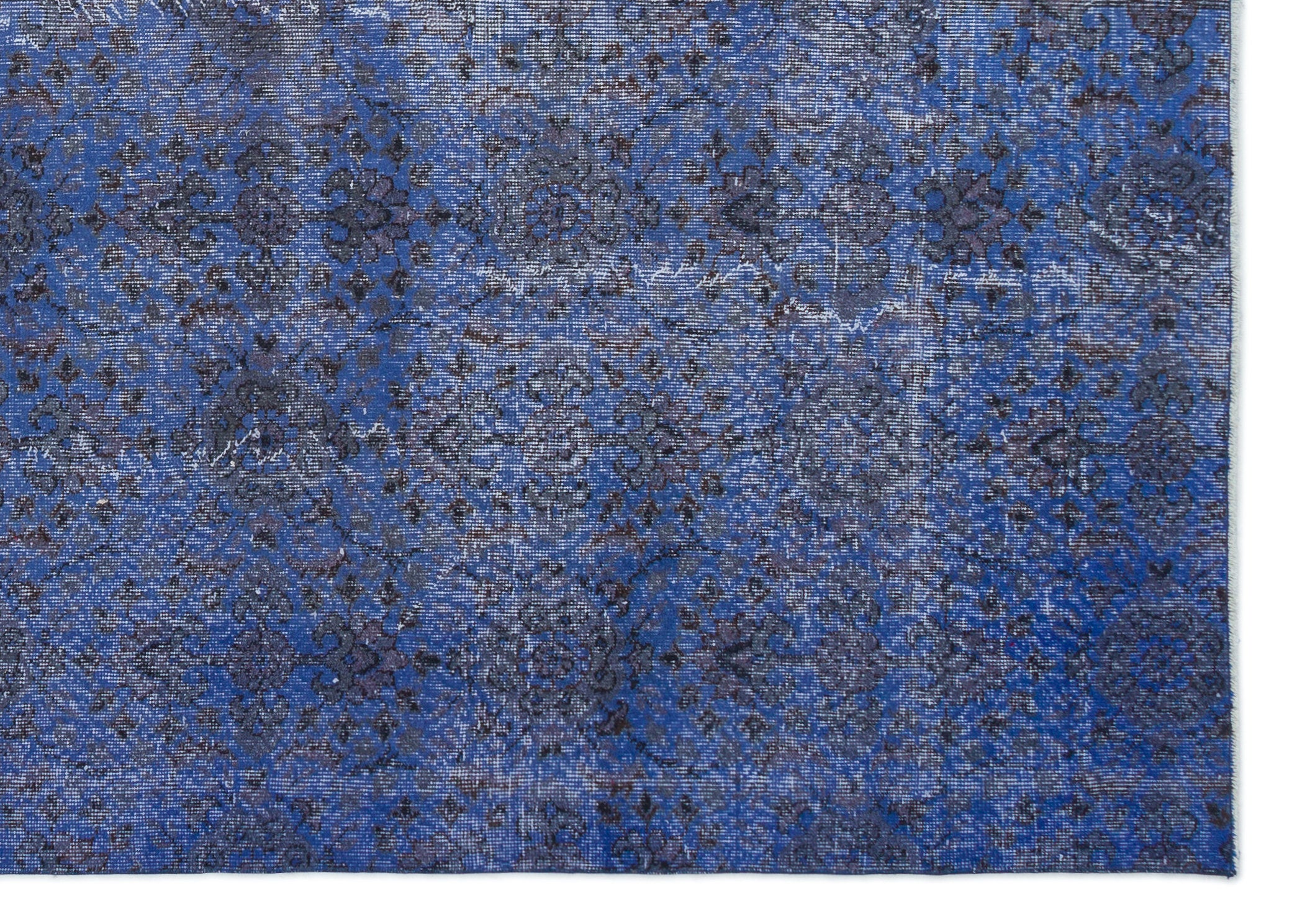 Blue Over Dyed Vintage Rug 6'10'' x 9'7'' ft 209 x 293 cm