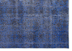 Blue Over Dyed Vintage Rug 6'10'' x 9'7'' ft 209 x 293 cm