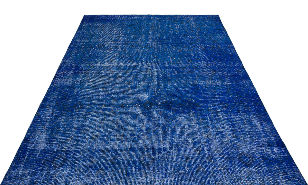 Blue Over Dyed Vintage Rug 5&#39;9&#39;&#39; x 8&#39;10&#39;&#39; ft 175 x 268 cm