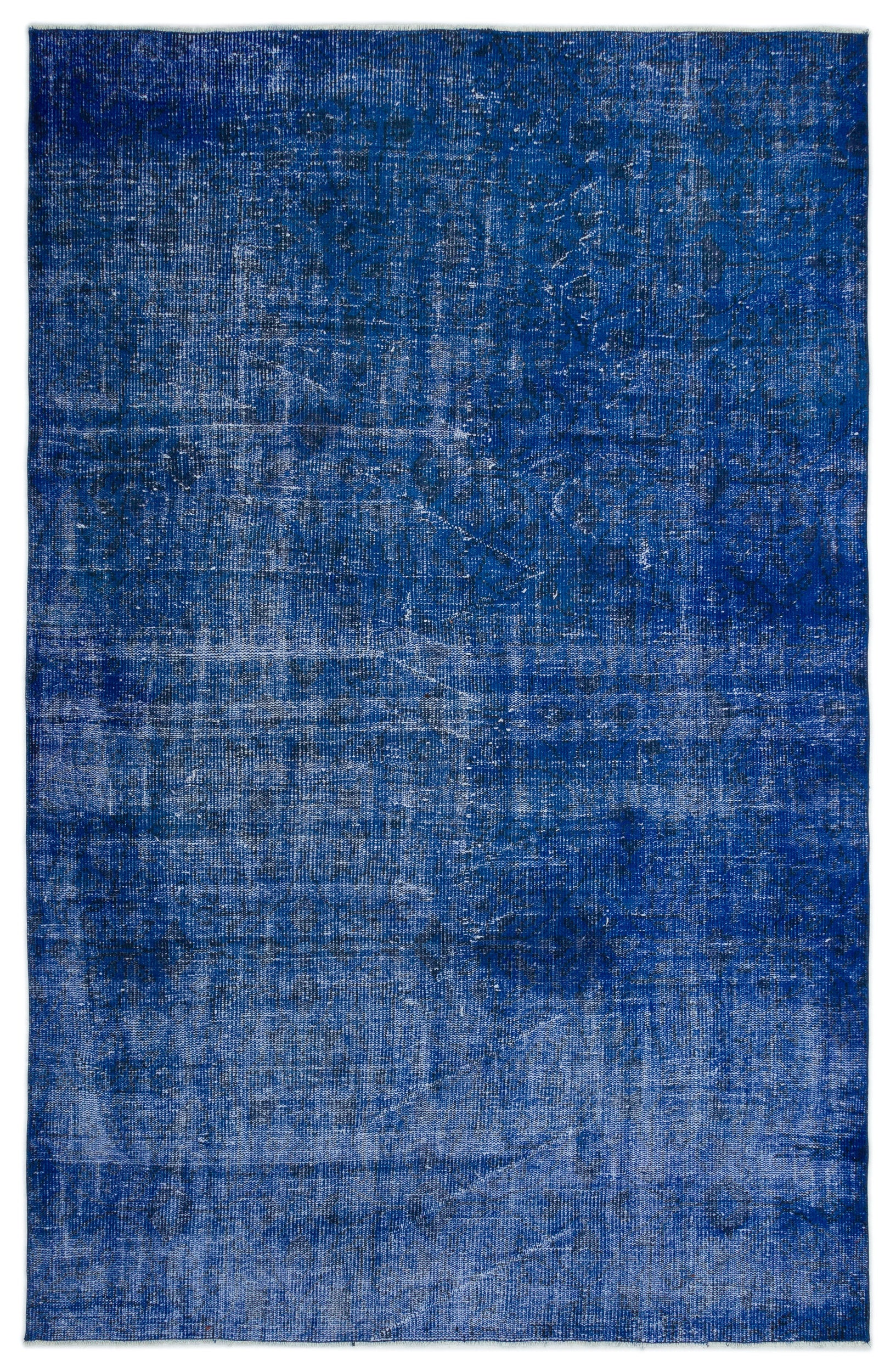 Blue Over Dyed Vintage Rug 5'9'' x 8'10'' ft 175 x 268 cm