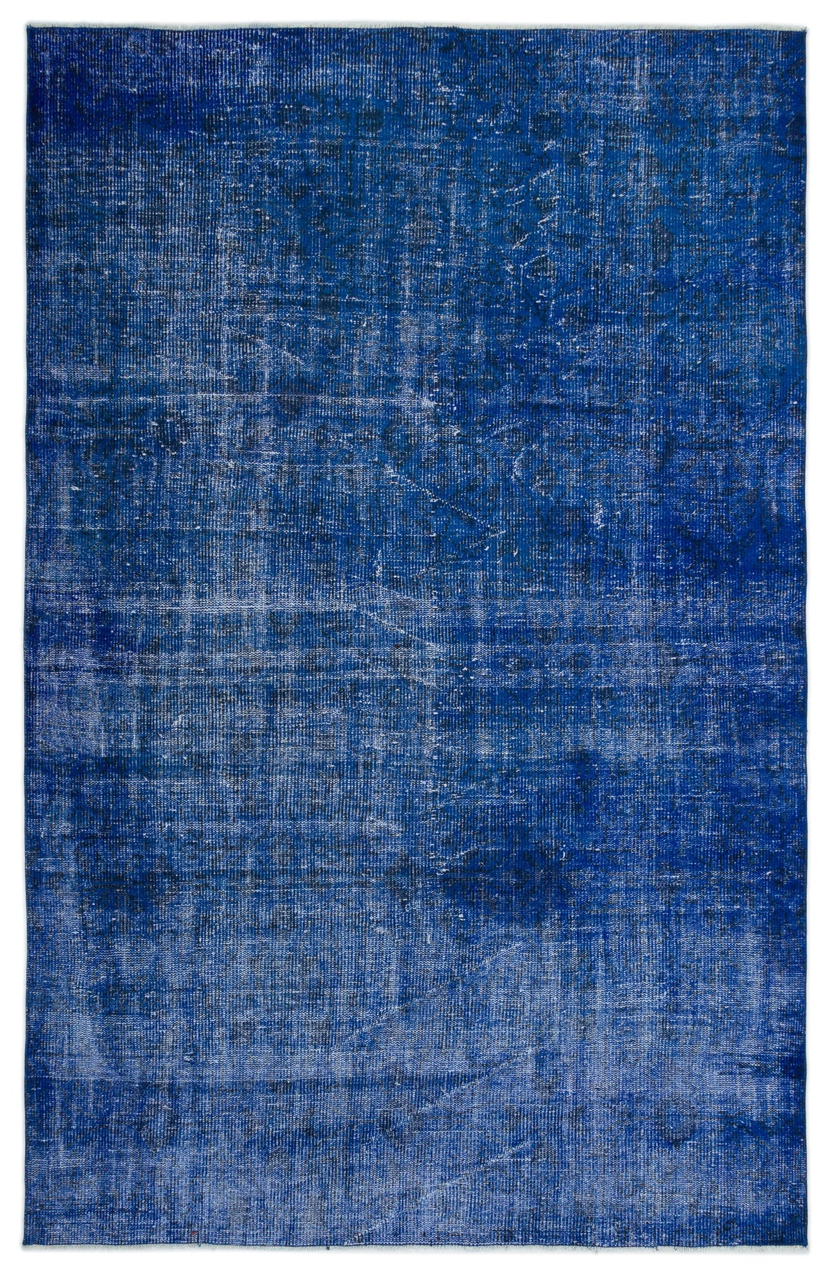 Blue Over Dyed Vintage Rug 5&#39;9&#39;&#39; x 8&#39;10&#39;&#39; ft 175 x 268 cm