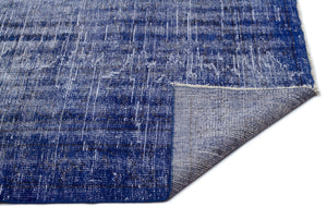 Blue Over Dyed Vintage Rug 5'4'' x 8'10'' ft 162 x 270 cm