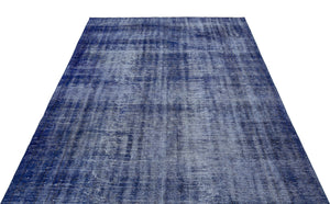 Blue Over Dyed Vintage Rug 5'4'' x 8'10'' ft 162 x 270 cm