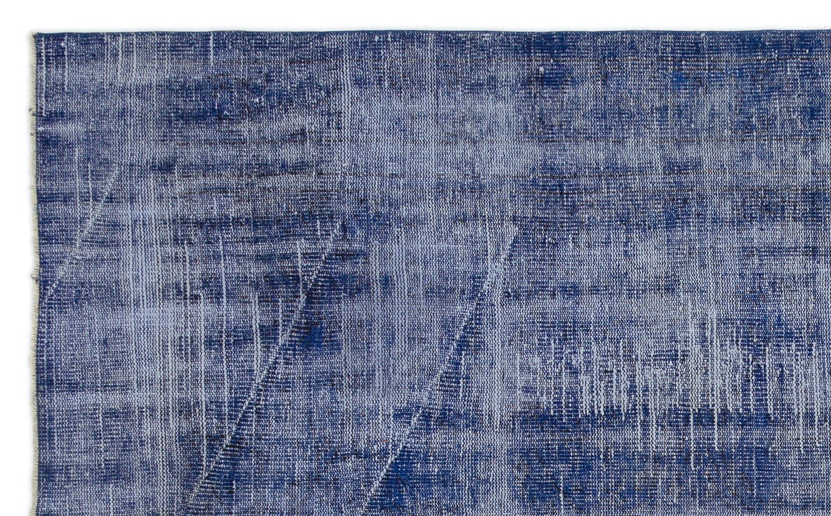 Blue Over Dyed Vintage Rug 5&#39;4&#39;&#39; x 8&#39;10&#39;&#39; ft 162 x 270 cm