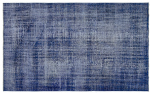 Blue Over Dyed Vintage Rug 5'4'' x 8'10'' ft 162 x 270 cm