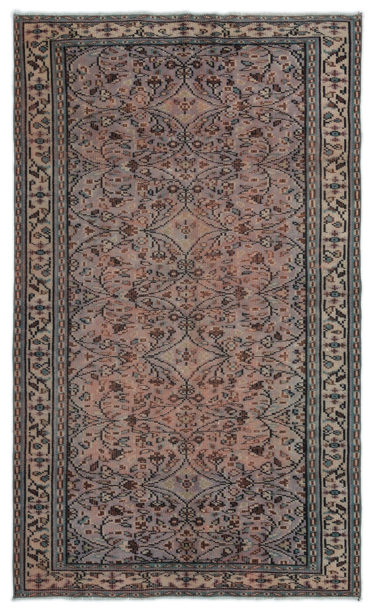 Naturel Over Dyed Vintage Rug 4&#39;8&#39;&#39; x 7&#39;7&#39;&#39; ft 141 x 232 cm