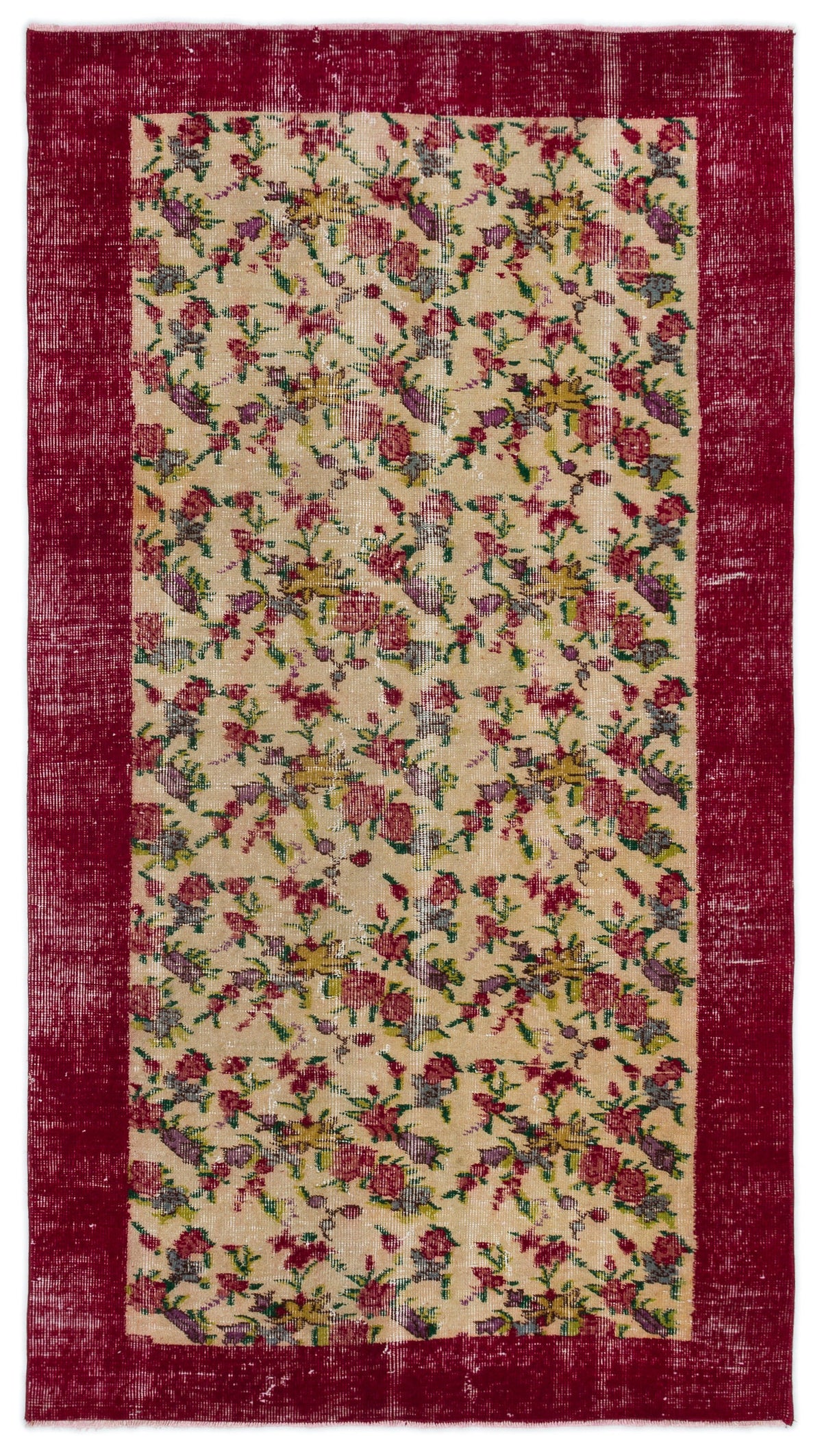 Naturel Over Dyed Vintage Rug 3&#39;9&#39;&#39; x 6&#39;11&#39;&#39; ft 115 x 212 cm