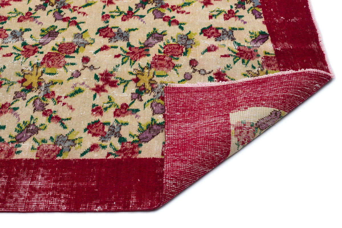 Naturel Over Dyed Vintage Rug 3&#39;9&#39;&#39; x 6&#39;11&#39;&#39; ft 115 x 212 cm