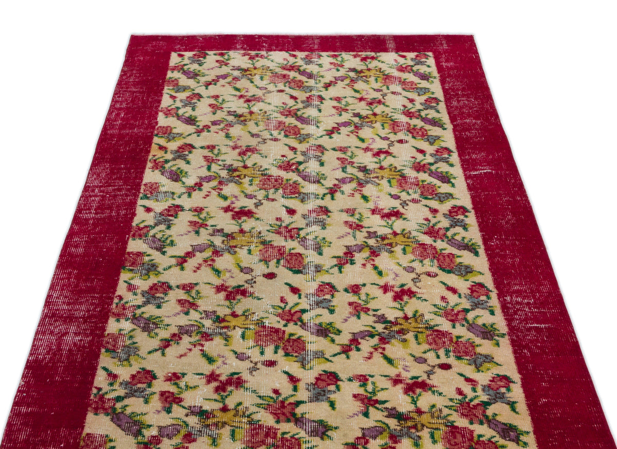 Naturel Over Dyed Vintage Rug 3&#39;9&#39;&#39; x 6&#39;11&#39;&#39; ft 115 x 212 cm