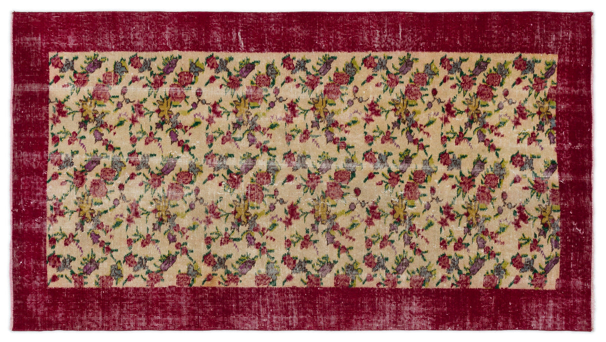 Naturel Over Dyed Vintage Rug 3&#39;9&#39;&#39; x 6&#39;11&#39;&#39; ft 115 x 212 cm