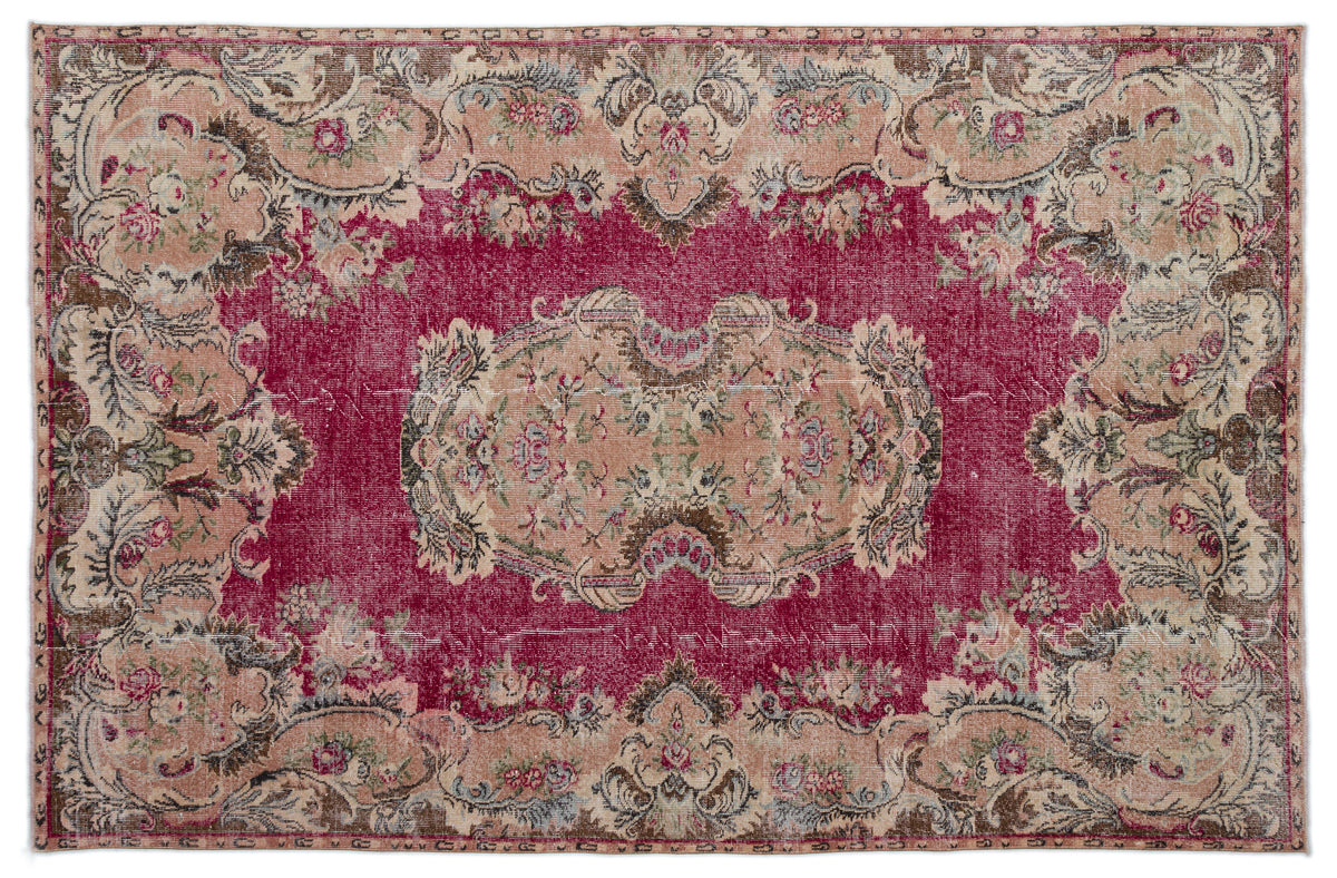 Retro Over Dyed Vintage Rug 6&#39;2&#39;&#39; x 9&#39;7&#39;&#39; ft 188 x 293 cm