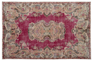 Retro Over Dyed Vintage Rug 6'2'' x 9'7'' ft 188 x 293 cm