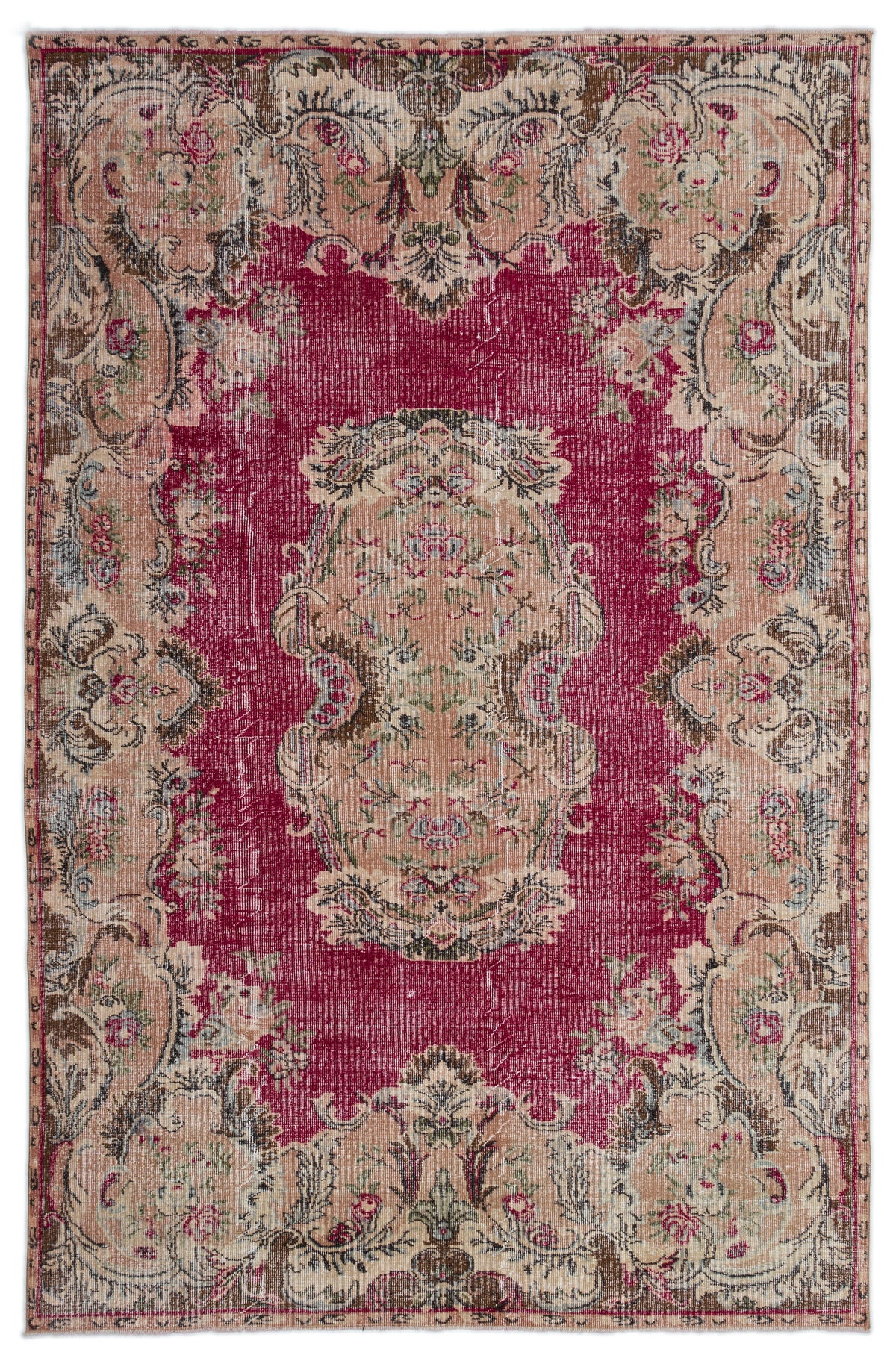 Retro Over Dyed Vintage Rug 6&#39;2&#39;&#39; x 9&#39;7&#39;&#39; ft 188 x 293 cm