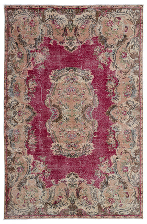 Retro Over Dyed Vintage Rug 6'2'' x 9'7'' ft 188 x 293 cm