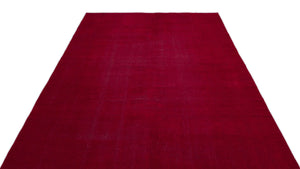 Red Over Dyed Vintage Rug 6'0'' x 8'11'' ft 184 x 271 cm