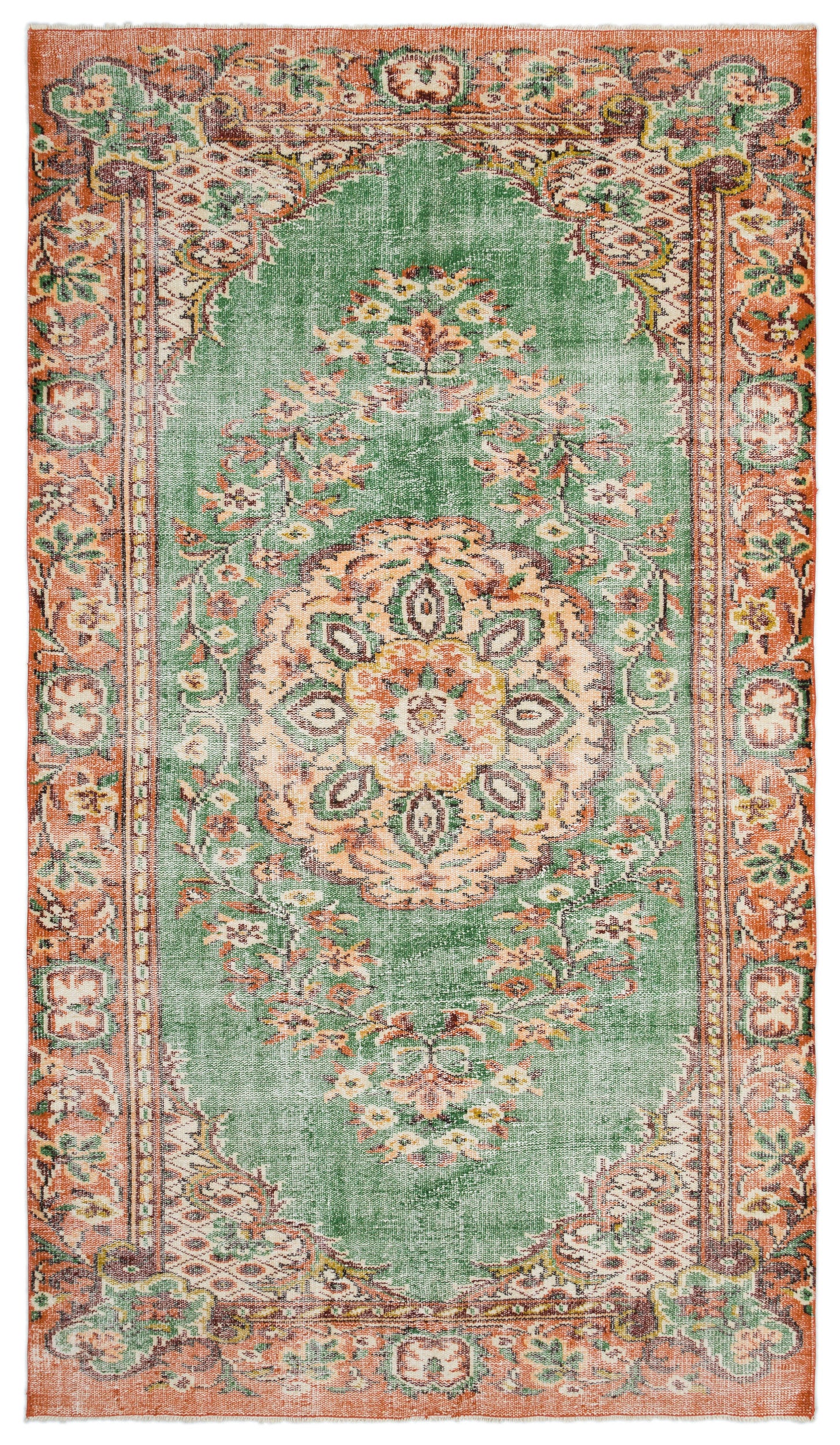 Retro Over Dyed Vintage Rug 5'6'' x 9'7'' ft 167 x 293 cm