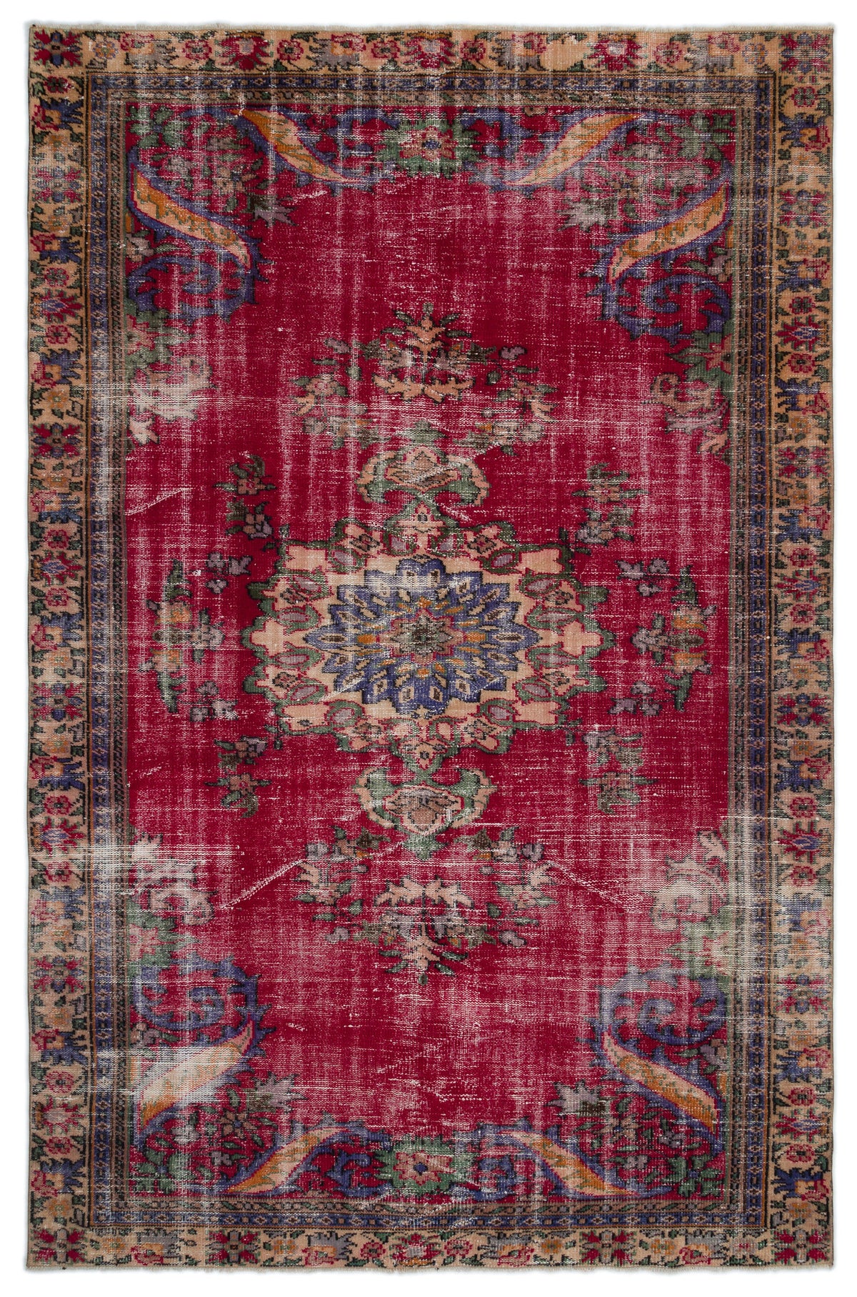 Naturel Over Dyed Vintage Rug 6&#39;2&#39;&#39; x 9&#39;5&#39;&#39; ft 188 x 288 cm