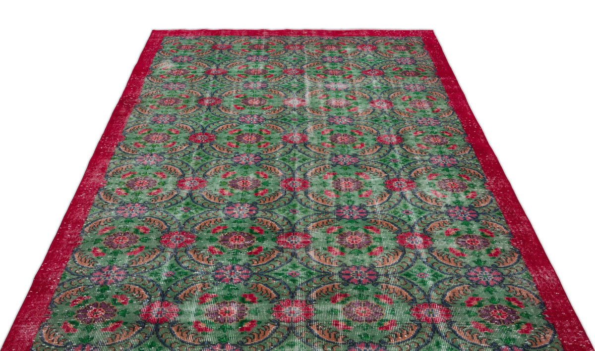 Retro Over Dyed Vintage Rug 5&#39;8&#39;&#39; x 9&#39;4&#39;&#39; ft 172 x 285 cm