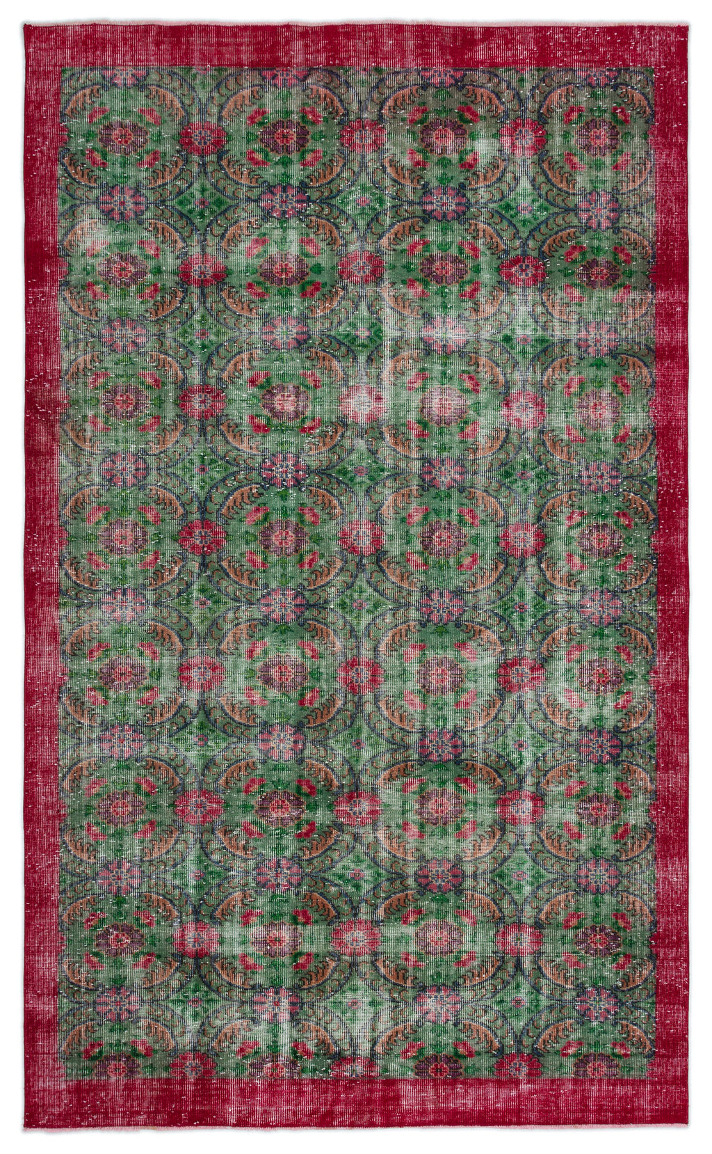 Retro Over Dyed Vintage Rug 5'8'' x 9'4'' ft 172 x 285 cm