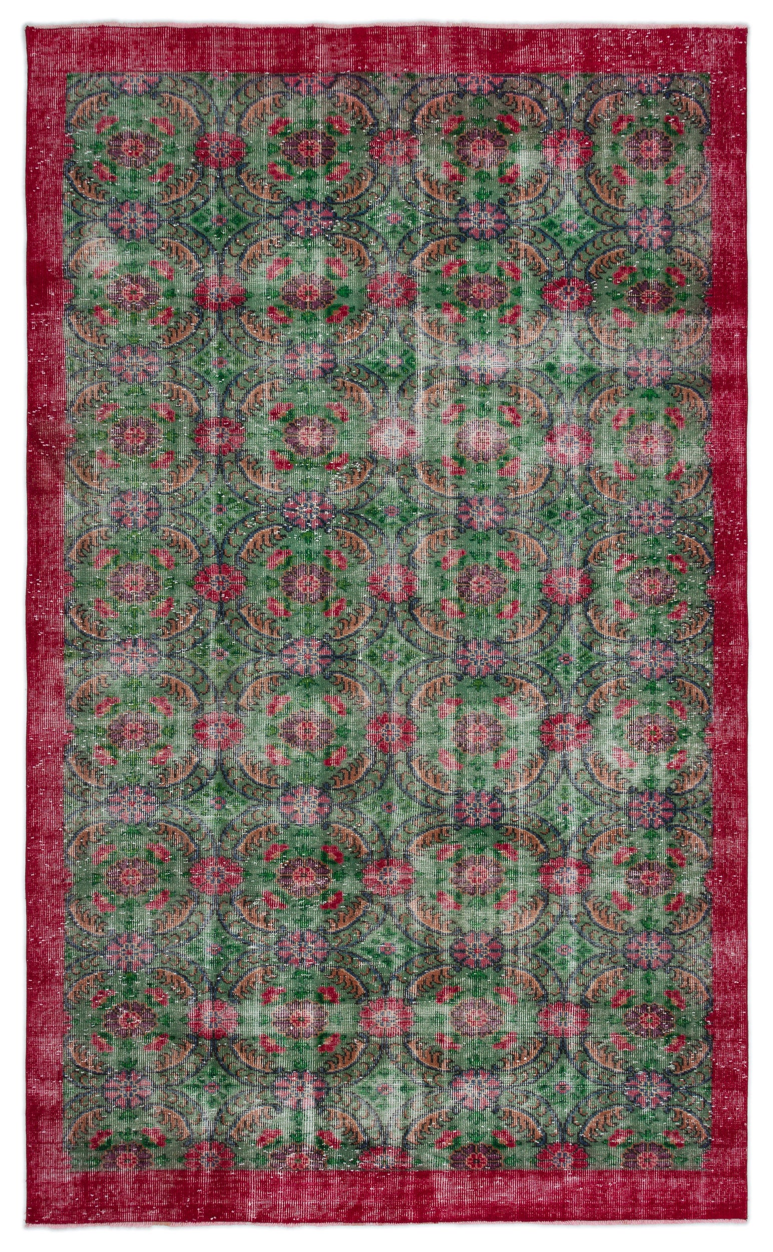 Retro Over Dyed Vintage Rug 5'8'' x 9'4'' ft 172 x 285 cm