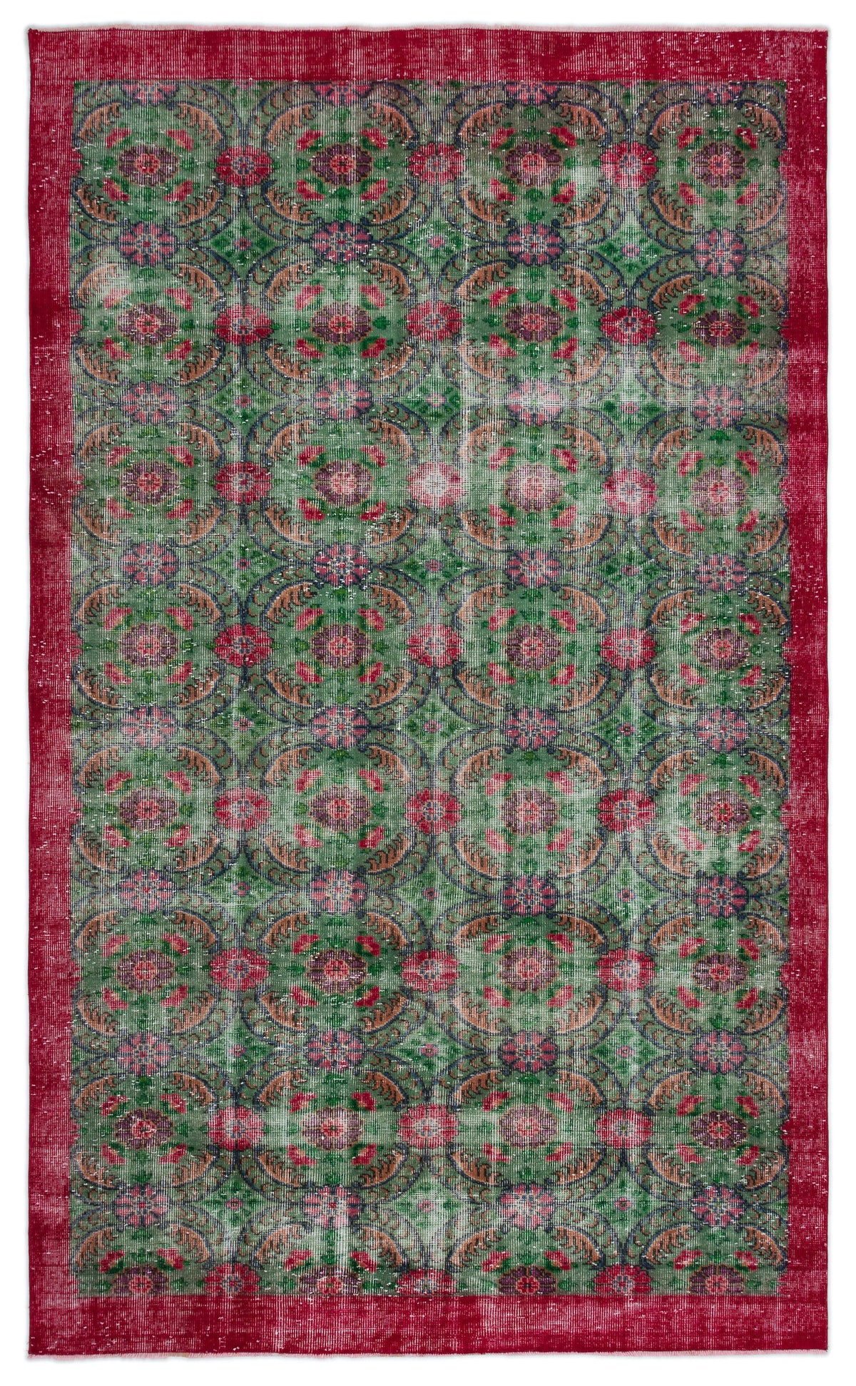 Retro Over Dyed Vintage Rug 5&#39;8&#39;&#39; x 9&#39;4&#39;&#39; ft 172 x 285 cm