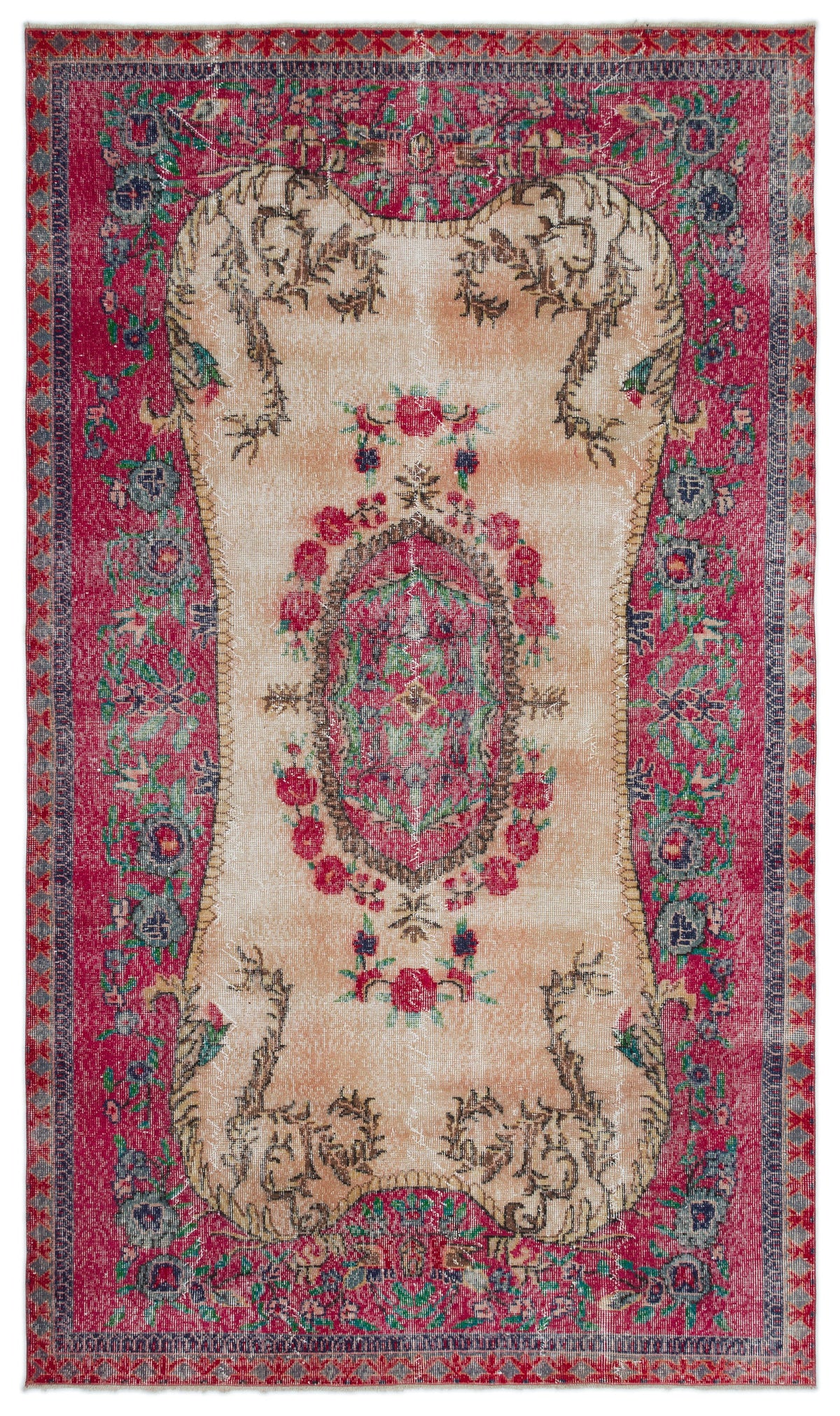 Naturel Over Dyed Vintage Rug 5&#39;4&#39;&#39; x 9&#39;2&#39;&#39; ft 163 x 280 cm