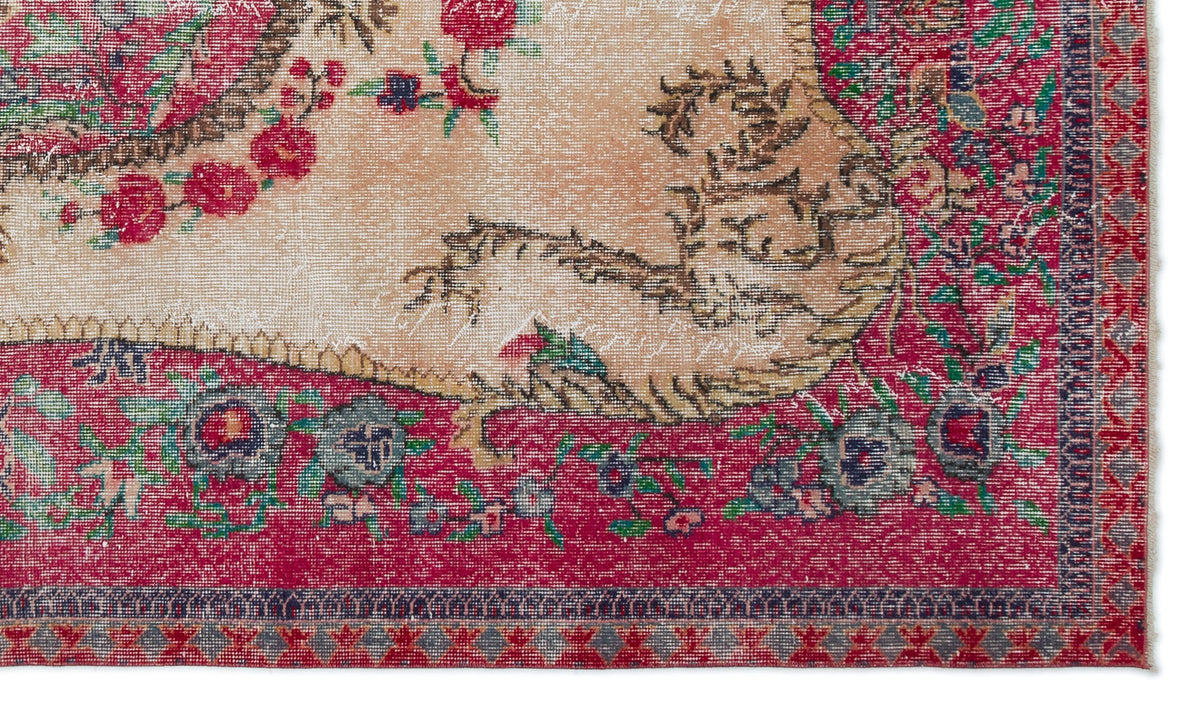 Naturel Over Dyed Vintage Rug 5&#39;4&#39;&#39; x 9&#39;2&#39;&#39; ft 163 x 280 cm