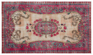 Naturel Over Dyed Vintage Rug 5'4'' x 9'2'' ft 163 x 280 cm
