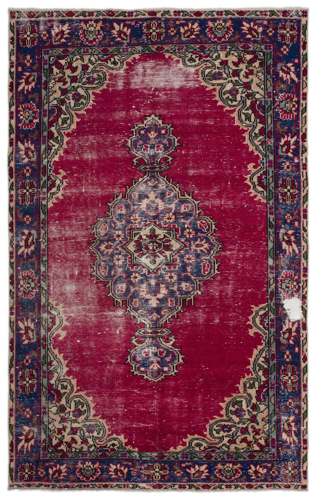 Naturel Over Dyed Vintage Rug 5&#39;8&#39;&#39; x 8&#39;11&#39;&#39; ft 173 x 271 cm