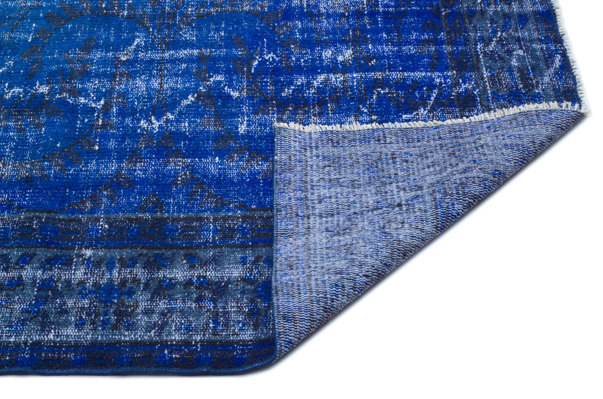 Blue Over Dyed Vintage Rug 6&#39;0&#39;&#39; x 8&#39;12&#39;&#39; ft 184 x 274 cm