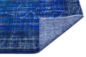 Blue Over Dyed Vintage Rug 6'0'' x 8'12'' ft 184 x 274 cm