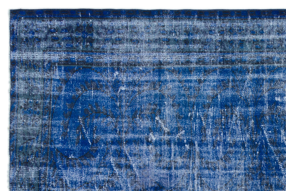Blue Over Dyed Vintage Rug 6&#39;0&#39;&#39; x 8&#39;12&#39;&#39; ft 184 x 274 cm